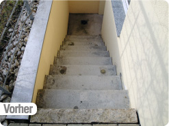 Marmorix Verlegeanleitung Treppe vorher